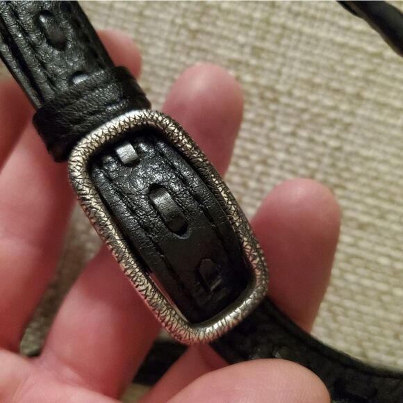 Brighton Jeweled Front Pebbled Leather Crossbody Purse - Picture 13 of 15